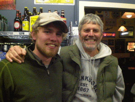Migration brewer and founder Michael Branes (left) with his dad
