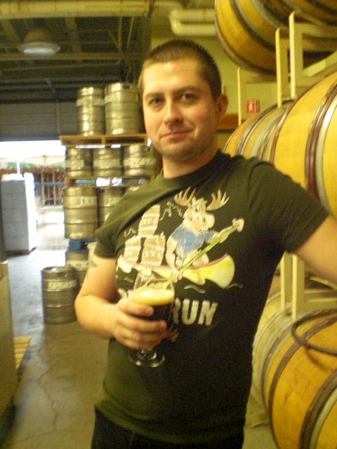 Cascade lead production brewer Chris Baggenstraus enjoys a beer after work