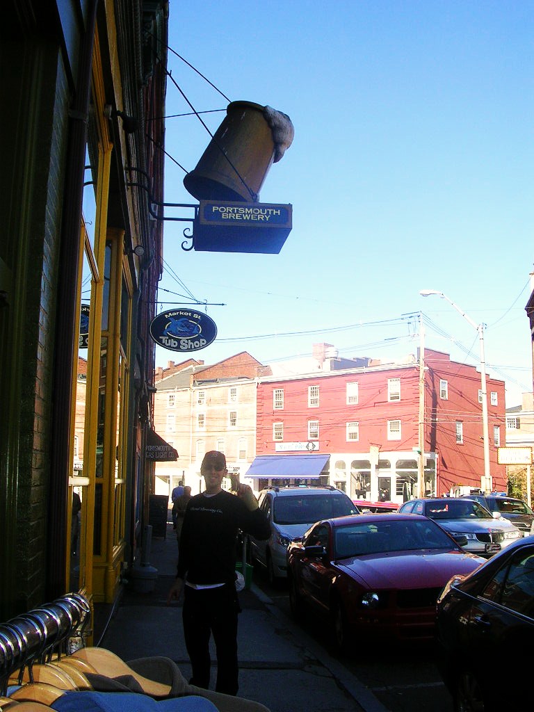 Angelo outside of Portsmouth Brewery in 2007