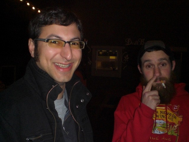 Alex Ganum (left) and Captain Neil goofin' around at Ezra's b-day party