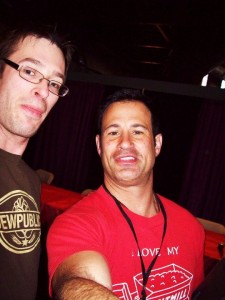 Brewpublic's Marc Demeule (left) and Dogfish Head founder Sam Calagione