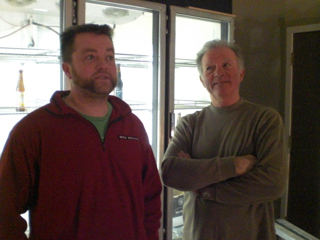 Jesse McCann (left) and his father Dermot McCann in the earlier stages of getting Apex ready to open