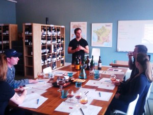 Oregon Beer Odyssey's Ben Edmunds and company sample wild and sour ales at a recent course at Wine and Spirit Archive.