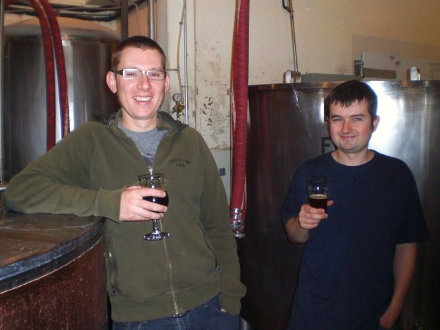 Walking Men: Brewers Jacob Leonard (left) and Dan Munch