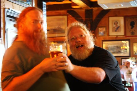 "That's my beer!" Charles Culp (left) and John Harris