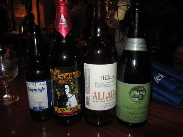 Bottles of Belgian-style brews from our cellar