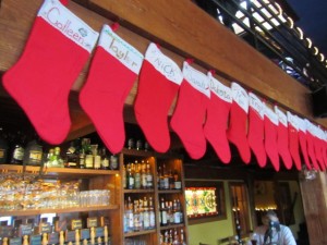 Stockings hung by Block 15's pub with care in hopes that St. Nick (Arzner) will soon be there