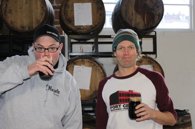 Fort George Brewery founders Chris Nemlowill (left) and Jack Harris