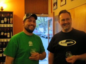 Oakshire Brewmaster Matt Van Wyk (left) and Sixteen Tons proprietor Mike Coplin