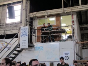 Hopworks Ben Love (left) and Van Havig in the brewers DJ booth at PCTBB