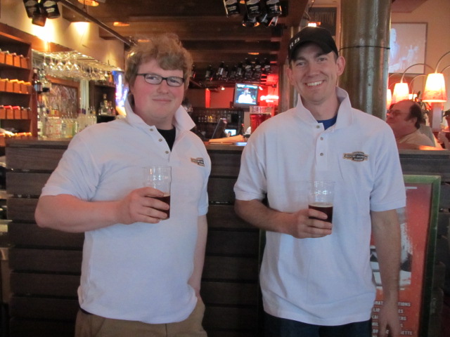 Rock Bottom brewer Charlie Hutchins (left) and former brewer, now at Old Town Brewing Bolt Minister