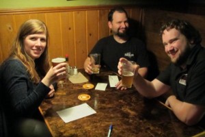 L to R: Natian's Natalia Laird, brewer Ian McGuinness, and Powered By Yeast's Tim Ensign