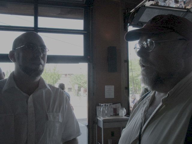 Bottle's co-founder Brant Kunze (left) and The Beer Here's John Foyston at Breakside Collaboration Fest