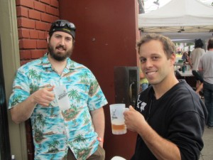 New Old Lompoc brewer Zach Beckwith (left) and Breakside brewer Ben Edmunds at Saraveza's 2nd Annual IIPA Fest