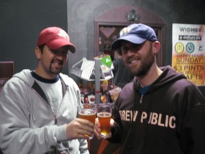 Mt Tabor founder/brewer Eric Surface (left) and Brewpublic's Dan Culver at Killer Washington Beer Night at By The Bottle