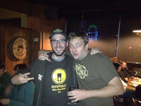 Angelo of Brewpublic (left) with Jeremy Lewis of Roscoes