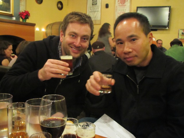 Jeremy Lewis (left) and Quyen Li of Roscoe's Pub