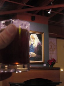 A toast to Don Younger with a glass of Lompoc's Bourbon Barrel-aged '09 Tavern Rat Barleywine