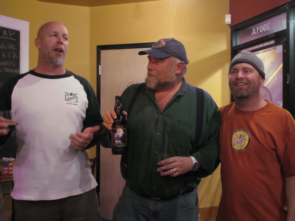 L to R: Lompoc founder Jerry Fechter, John Foyston, and Lompoc head brewer Dave Fleming