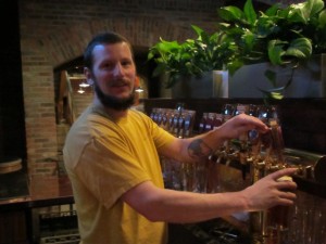 Friendly beertender at Deschutes brewpub in Bend, OR