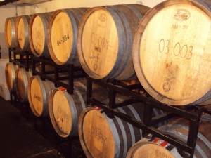 Barrels at Block 15 Brewery