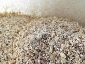 Crushed barley (photo by Stupid Brewing blog)