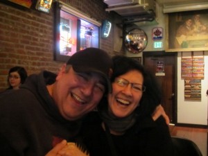 By The Bottle founders Dave and Arlene Nunez share a laugh and a beer at My Beery Valentine 3 @ Saraveza