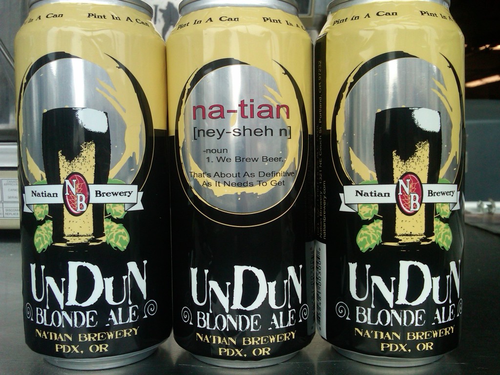 Natian UnDun Blonde Ale in cans