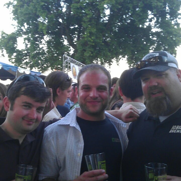 L to R: Widmer's Dan Munch, Coalition's Elan Walsky, and 10 Barrel's Shawn Kelso at OBF Brewers Dinner