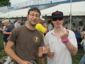 Upright Brewing brew crew Alex Ganum (left) and Gerritt Ill at 2012 NAOBF