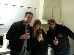 L to R: Roscoe's Jeremy Lewis, Columbia River Brewing's Heather Burkhardt, and Olde Depot Taphouse's Bully Bollwinkel