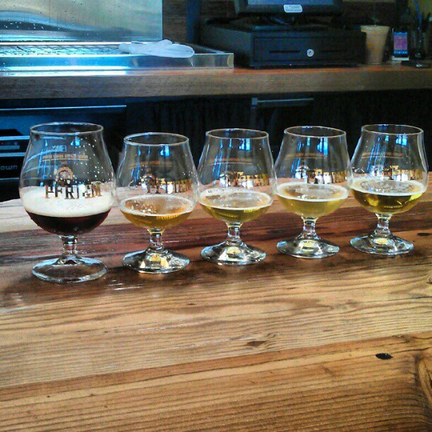 Lineup of beers at Pfriem Family Brewing