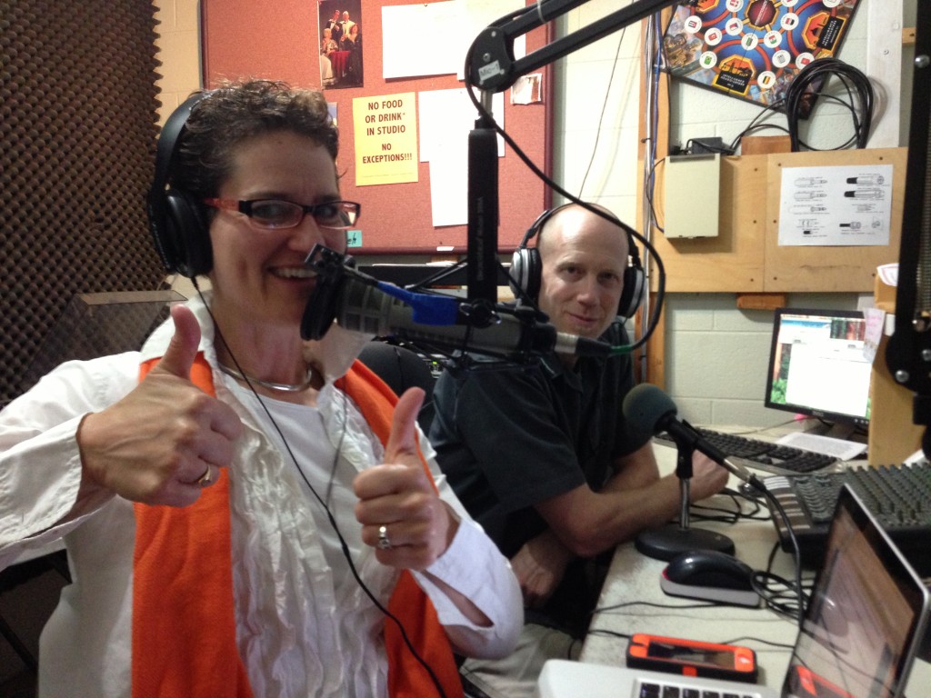 Ginger Johnson and Larry Chase on Beer Radio at Ashland's KSKQ