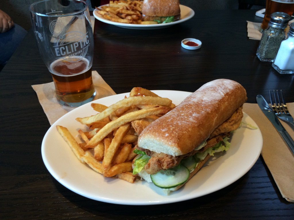 Trout Po' Boy at Ecliptic Brewing