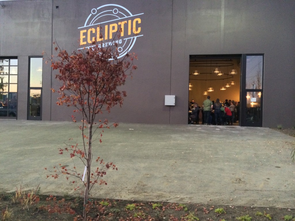 View of Ecliptic Brewing from the Sidewalk
