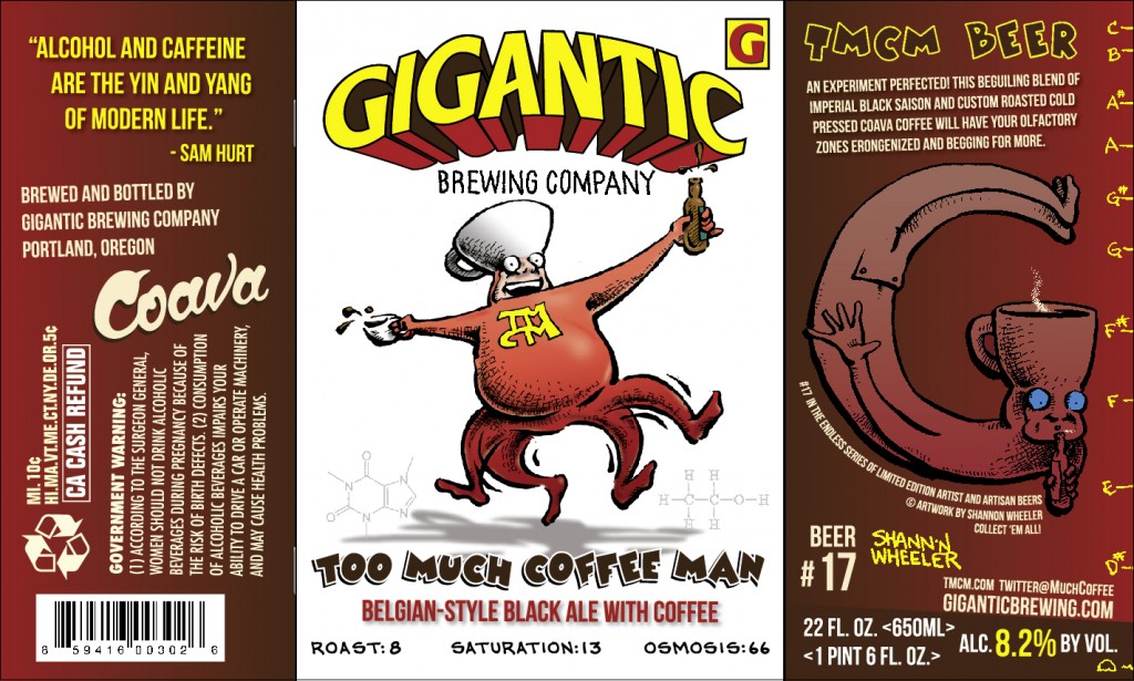 Gigantic Brewing Too Much Coffee Man label
