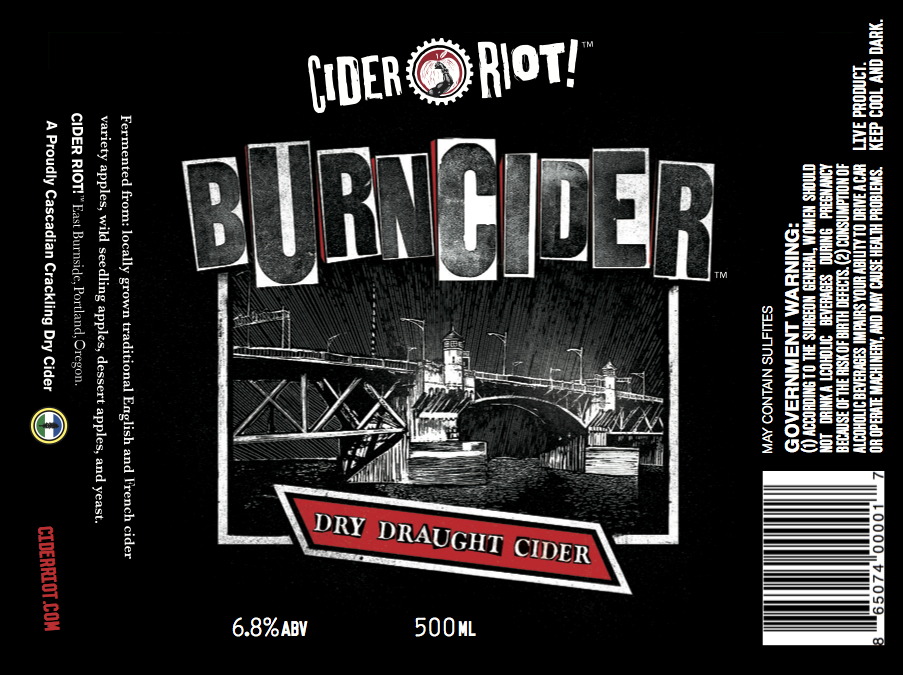 Cider Riot! Burncider Label
