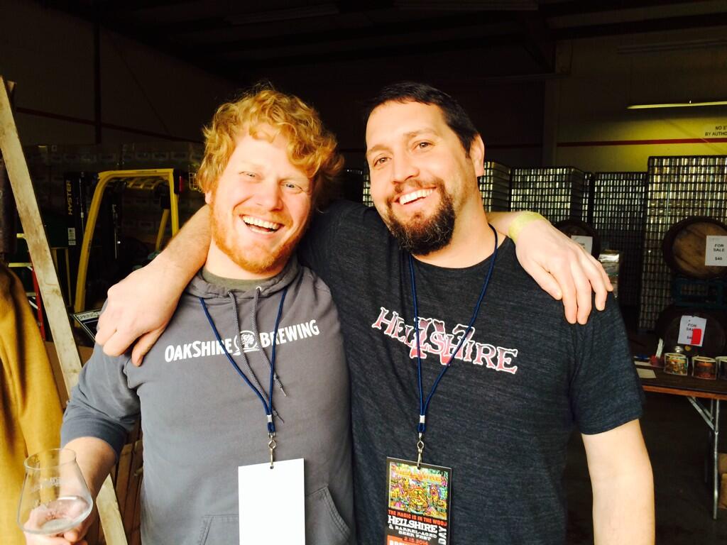 Oakshsire co-founder Chris Althouse and Oakshire Brewmaster Matt Van Wyk at Hellshire Day