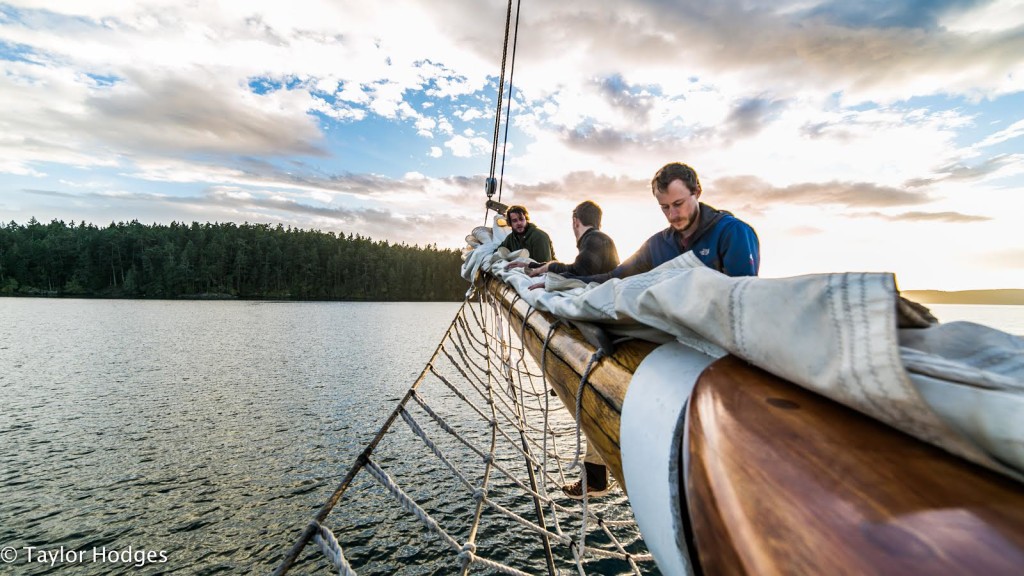 Furling The Jib on The Schooner Zodiac (Photo by Taylor Hodges)