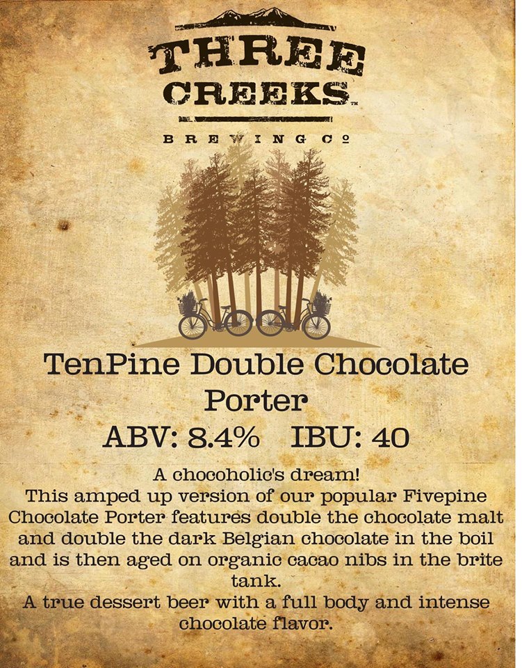 Three Creeks TenPine Double Choolate Porter