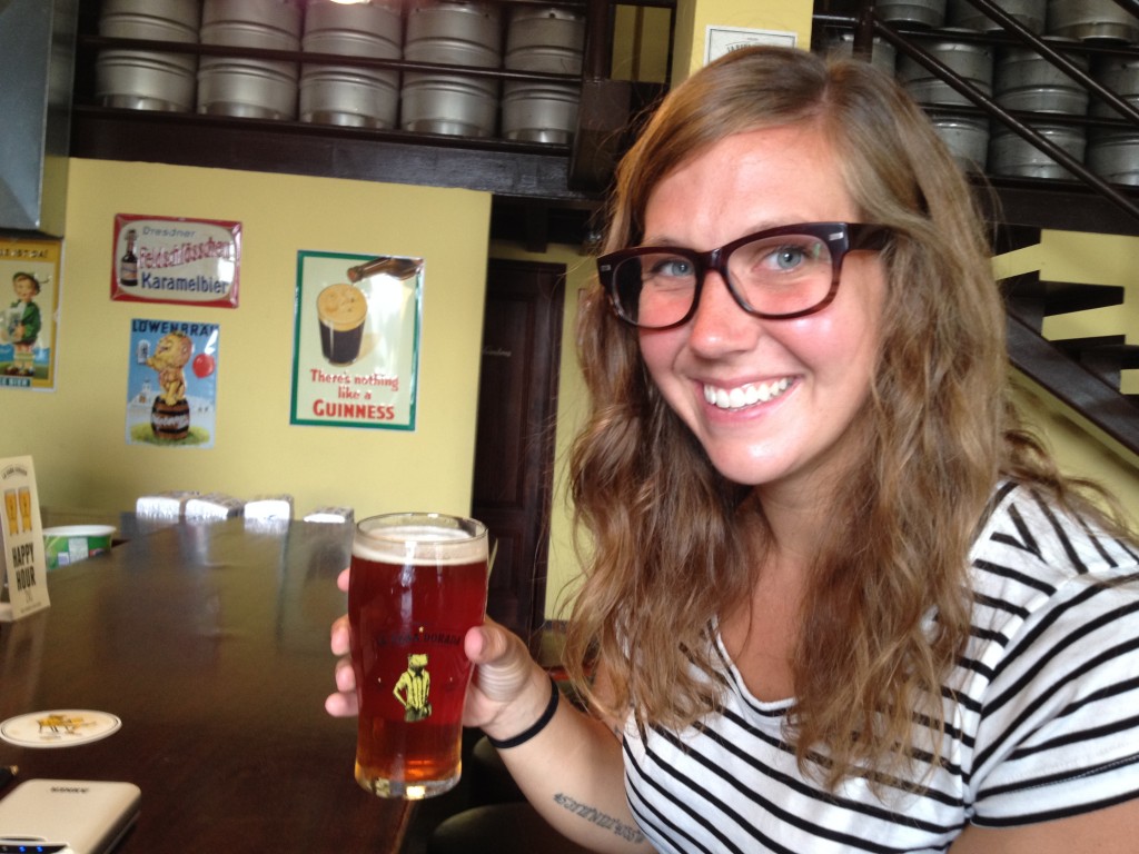 Megan Vose enjoying a beer in Panama