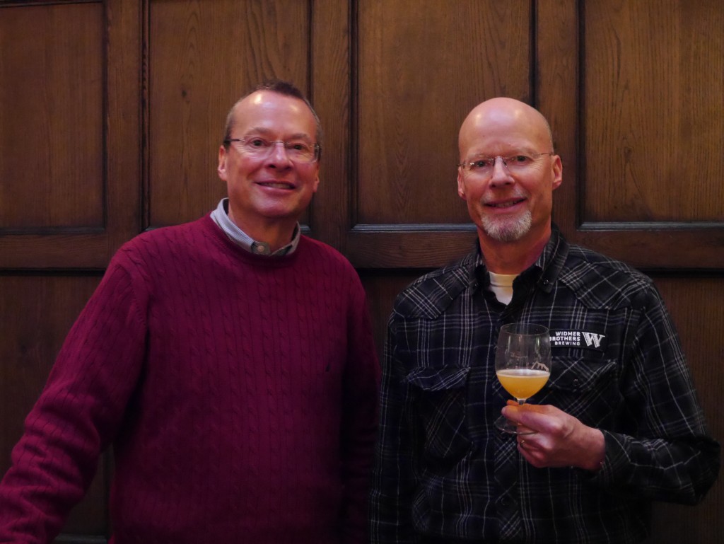 Kurt Widmer (left) & Rob Widmer at Multnomah Whiskey Library (photo by Cat Stelzer)