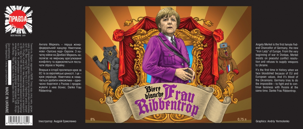 Pravda Beer Theatre Biere blanhce Frau Ribbentrop Label