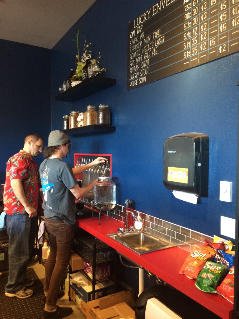 Bar and Taplist at Lucky Envelope Brewing