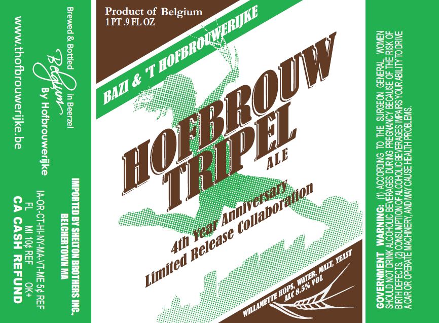 Bazi & 't Hofbrouwerijke Hofbrouw Tripel Ale 4th Year Anniversary Label