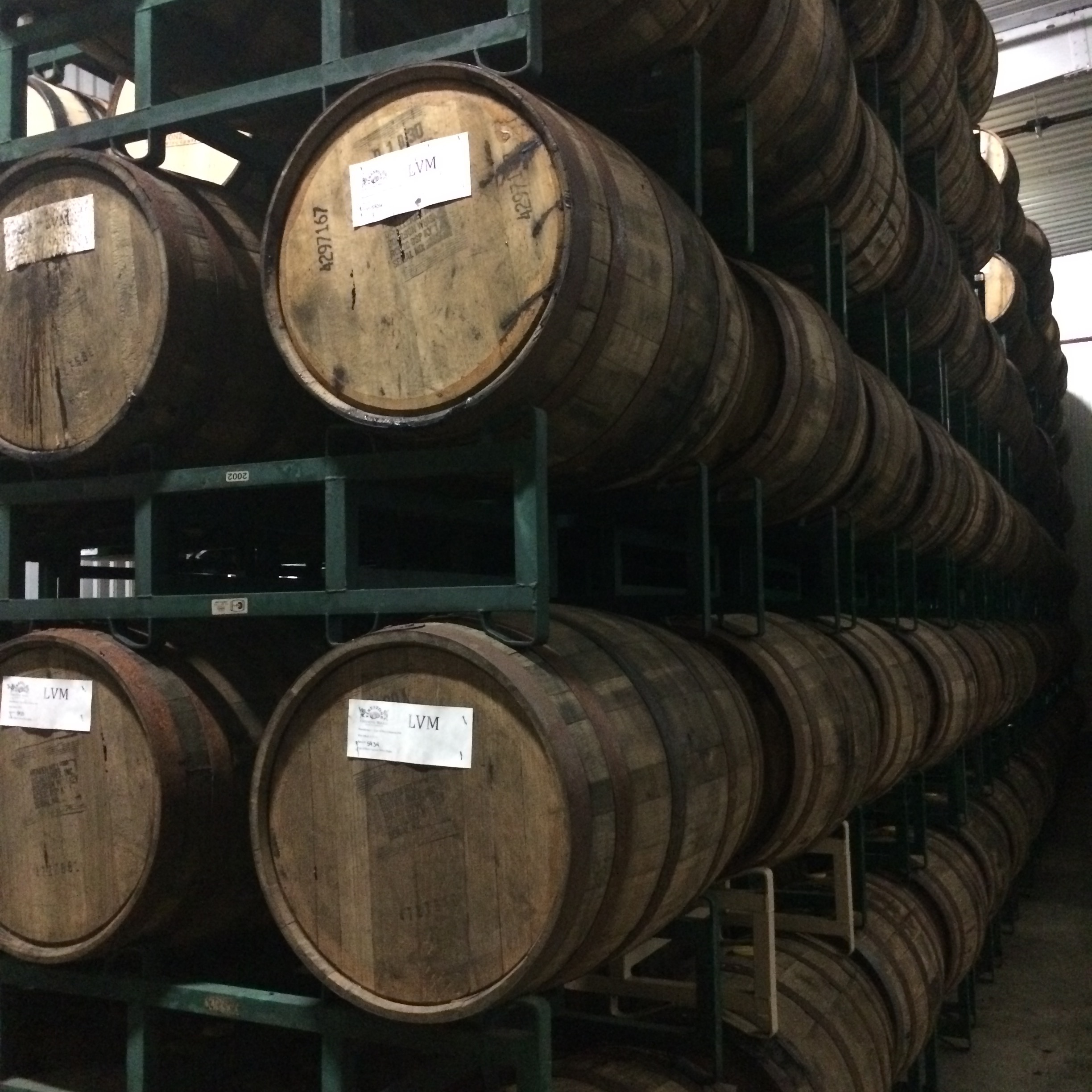 Barrels aging inside Firestone Walker climate control barrel room