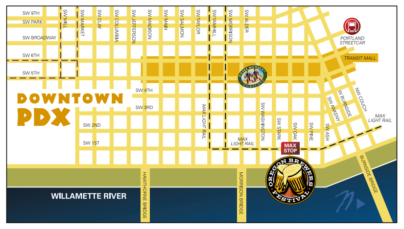 Oregon Brewers Festival Downtown Map