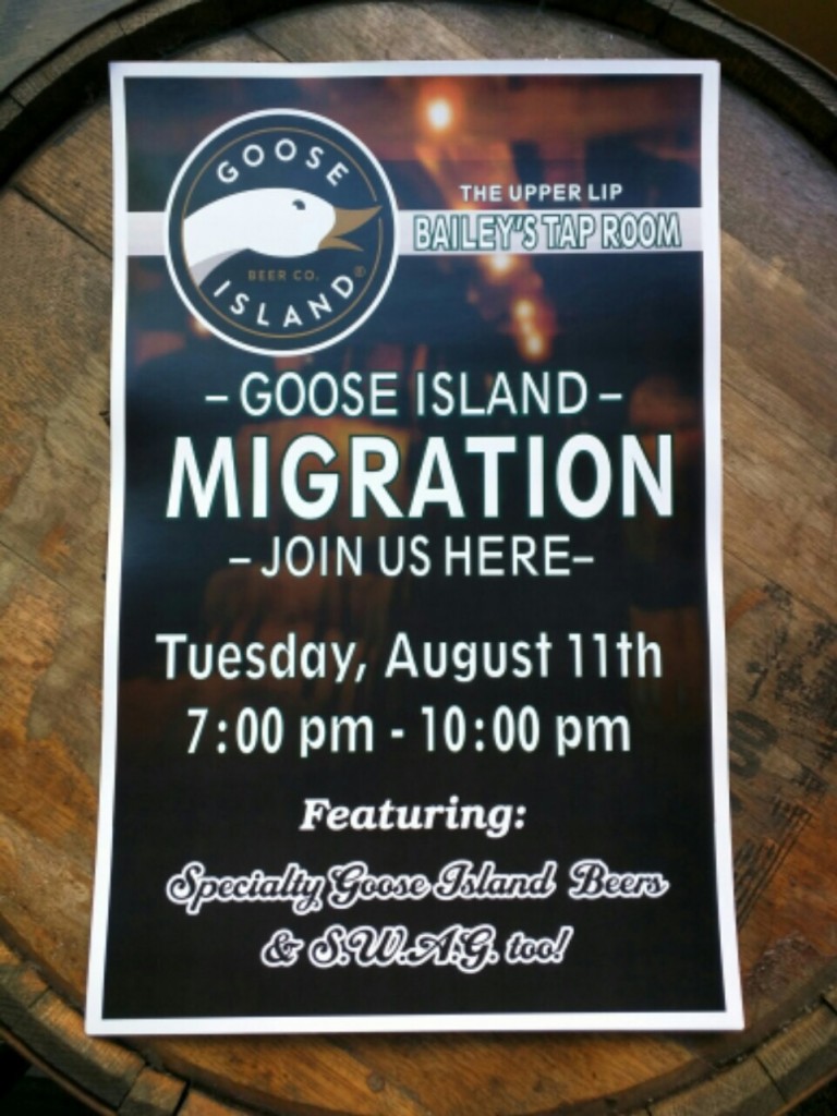 Goose Island Migration Week at Bailey's Taproom and The Upper Lip