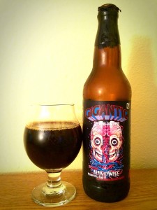 A glass pour of Gigantic Brewing Brain Damage