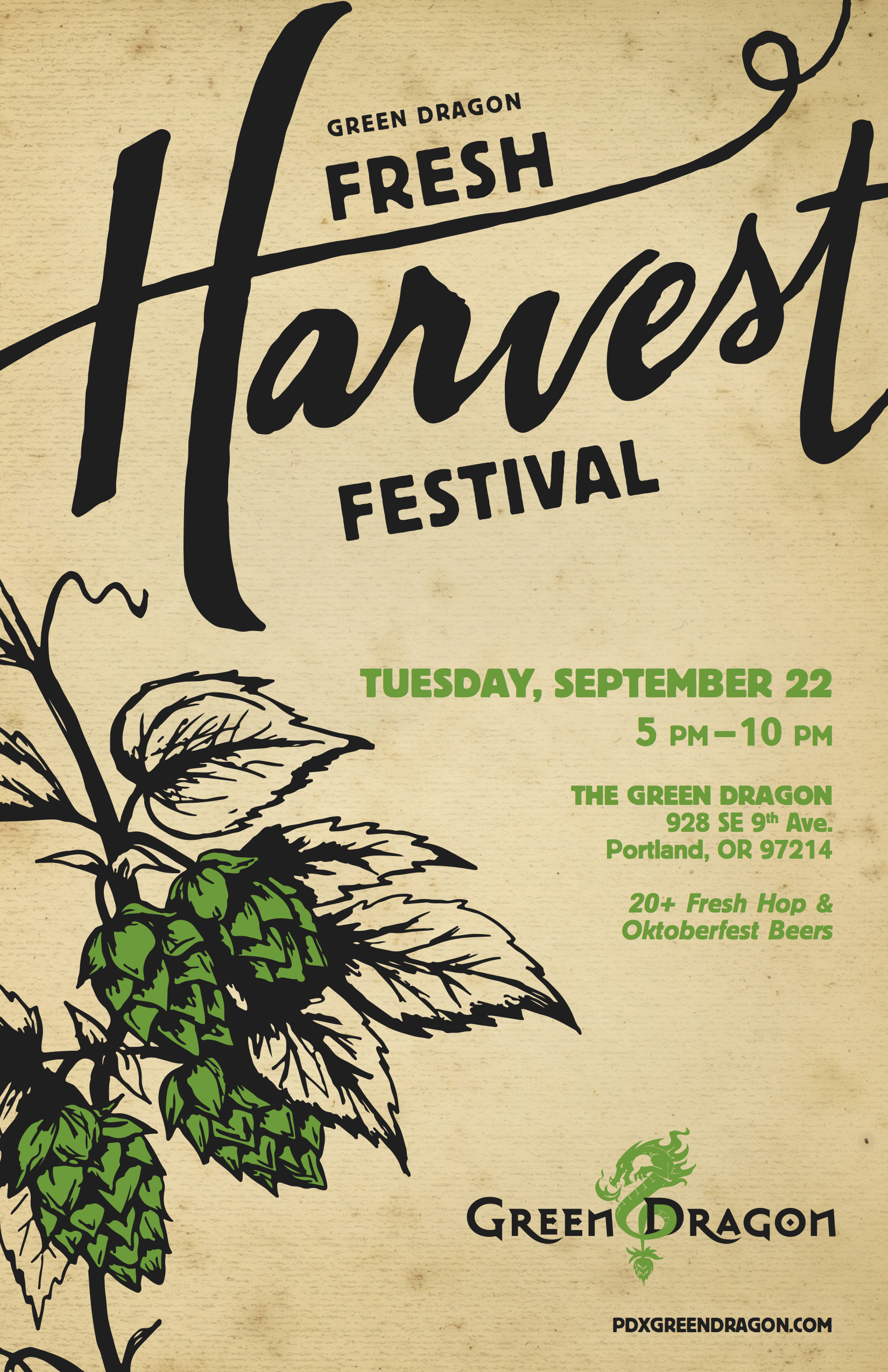 Green Dragon Fresh Harvest Fest Poster